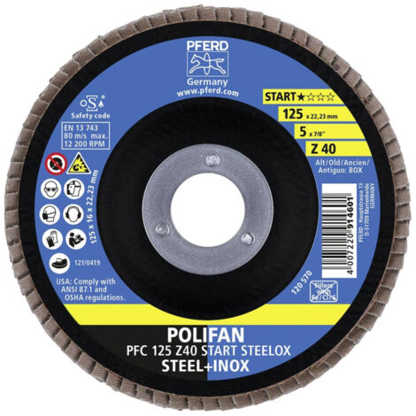 Disque à lamelle grains de 40 et Ø125mm - Pour meuler et ponçer - DECO FER FORGE
