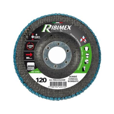 Disque à lamelles 115MM bombé grain abrasif 60 Zirconium