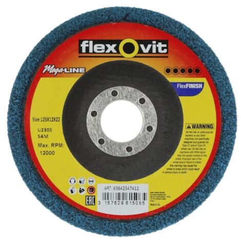 Disque à lamelles 125 mm – Grain 3 (moyen) – Pour finition de surface et atténuation des cordons de soudure – Longévité accrue – Flexovit