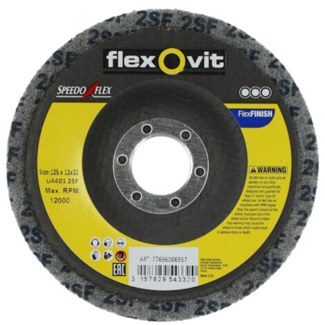 Disque à lamelles 125 mm – Grain 4 (fin) – Pour satinage décoratif et poli miroir – Compatible meuleuse – Flexovit