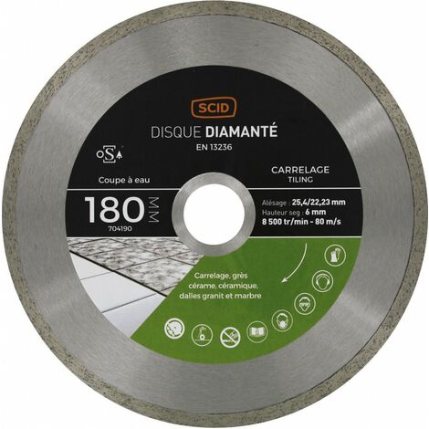 Disque à lamelles 180mm – Grain 25 – Pour grés cérame et carrelage – Coupe nette sans éclat – Résistant et durable – Scid