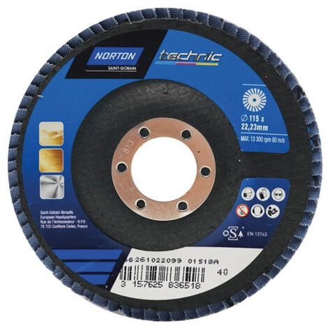 Disque à lamelles convexe sup. fibre technic 115x22 40g - NORTON