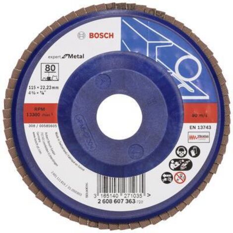 Disque à lamelles Expert for Metal 115 Bosch 22,23 80 plateau droit en plastique - 2608607363