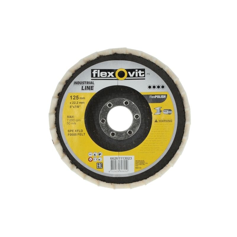 Disque à lamelles industrial line flexpolish - ø 125 mm - Grain 6 (ultra fin) Flexovit