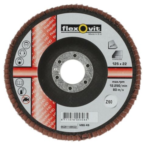 Disque à lamelles INDUSTRIAL LINE HEAVY DUTY - Ø 125 mm - Grain 60 - FLEXOVIT
