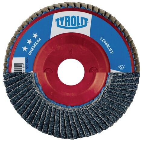 Disque à lamelles Longlife plat diamètre 125 mm grain 80 alésage 22,2 mm - TYROLIT