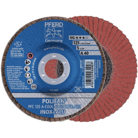 Disque à lamelles POLIFAN A-COOL SG INOX+ALU D. 125 mm granulation A-40 conique (Par 10)