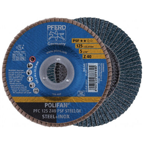 Disque à lamelles POLIFAN Z PSF STEELOX D. 115 mm granulation Z-40 conique INOX (Par 10)