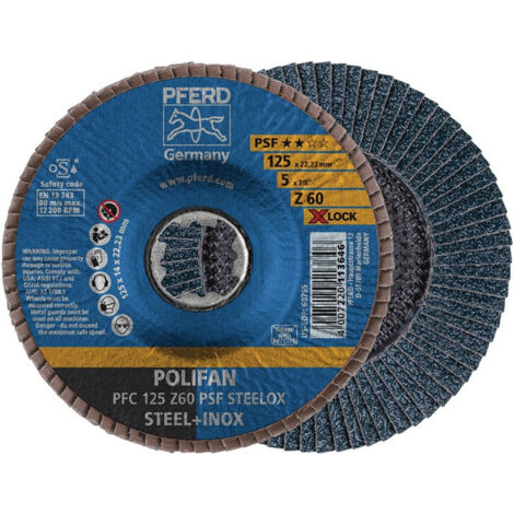Disque à lamelles X-LOCK PSF Z STEELOX D. 125 mm granulation 60 conique INOX cor (Par 10)
