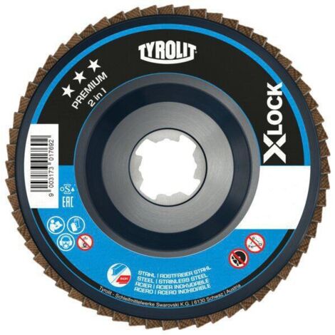 Disque à lamelles ZAQ-B 2in1 X-LOCK D.125mm K.40 fl.INOX/Acier ZK TYROLIT (Par 10)