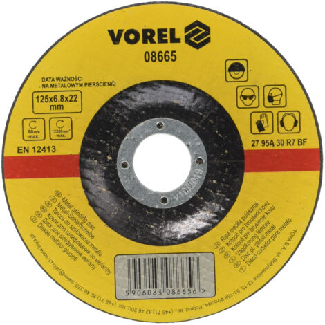 DISQUE À METAL VOREL 125 x 6,8 x 22,2 mm 08665