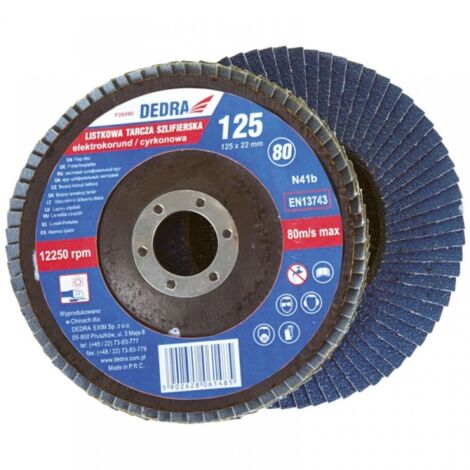 Disque à meuler dedra f26036 zirconia corindon 125 mm