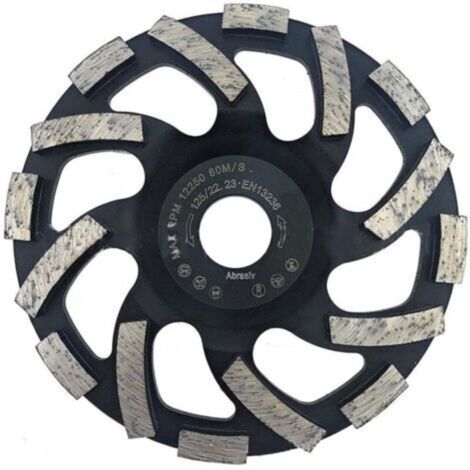 Disque à meuler pour béton – Abrasif diamanté 125 mm – Convient pour le meulage du béton, de la pierre, du granit et du marbre  très efficace et résistant à l'usure.