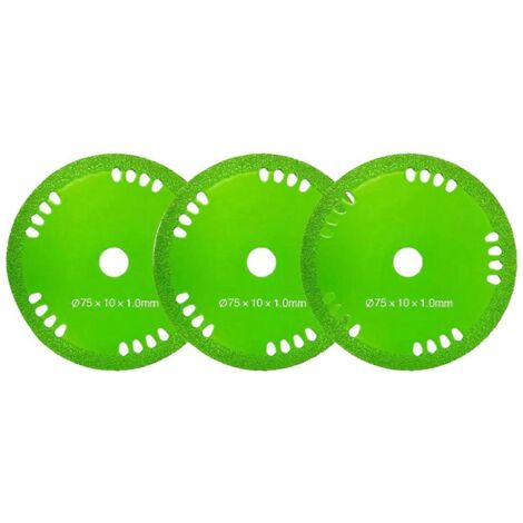 Disque à meuler pour dalles de pierre, disque de coupe pour verre de 7,5 cm (2,95 pouces) pour meuleuse d'angle