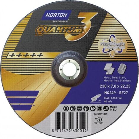 Disque à meuler Quantum 3 Norton - 230 - 7 - 22,23