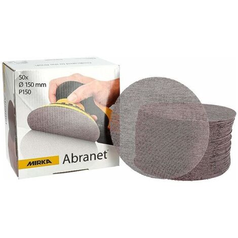 Disque à poncer mesh Ø 150 mm Velcro / Grain P120 / 50 pcs / Pour poncer le bois, le mastic, la peinture, le plastique / Anti-encrassement /