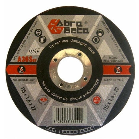 Disque à tronçonner ø 115x1,6x22 acier (Lot de 5 )