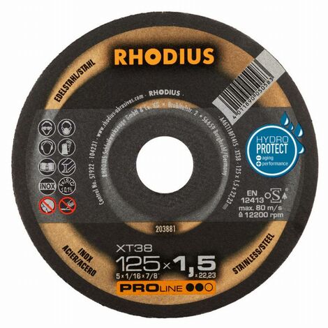 Disque à tronçonner 125 mm – Épaisseur 1.5 mm – Trou d'arbre 22.23 mm – Acier inoxydable pour coupes précises