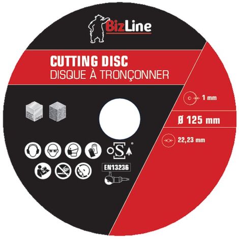 disque à tronçonner - 125 x 1 mm - pour inox et métal - lot de 10 - bizline 781000