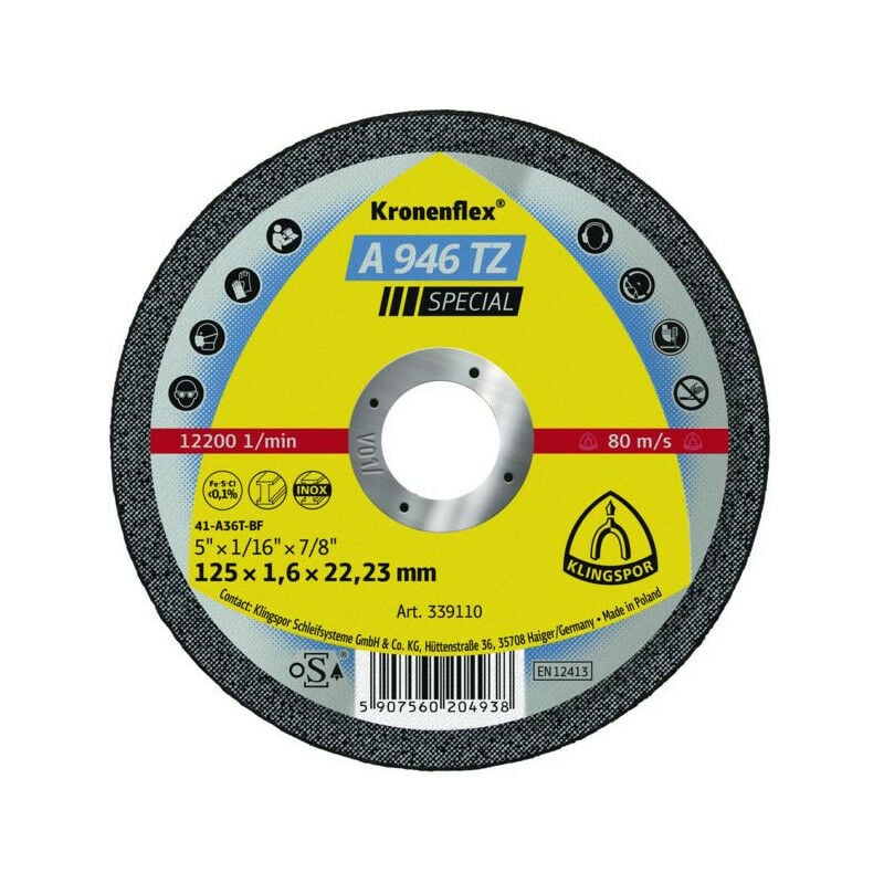 Disque A Tronconner Kronenflex A946tz 125x1,6x22,23/Do