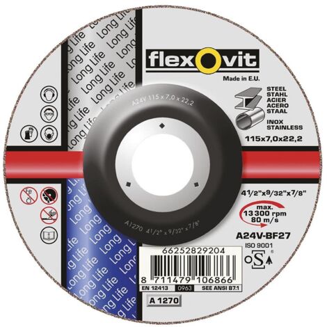 Disque à tronçonner 230mm inox métaux A24R BF27 - Flexovit