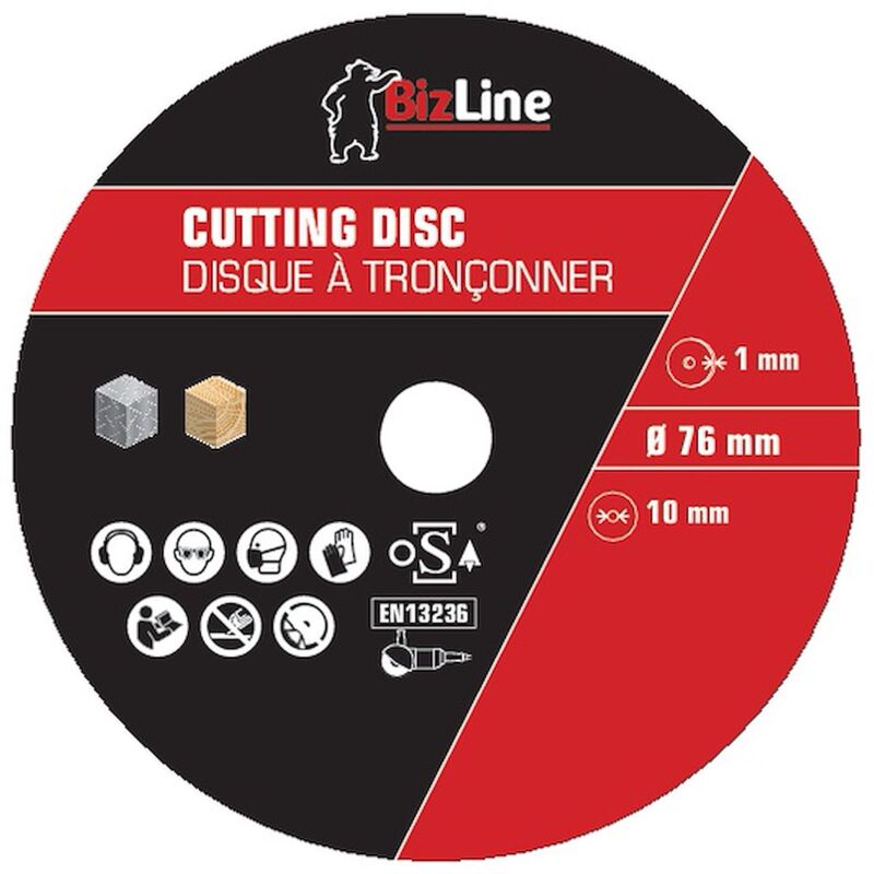 disque à tronçonner - 76 x 1 mm - pour acier et métal - lot de 10 - bizline 781003