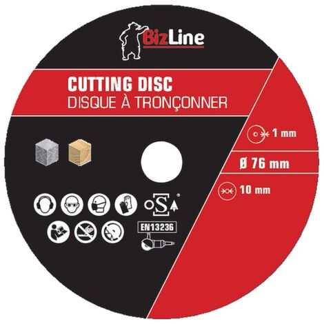 disque à tronçonner - 76 x 1 mm - pour acier et métal - lot de 10 - bizline 781003