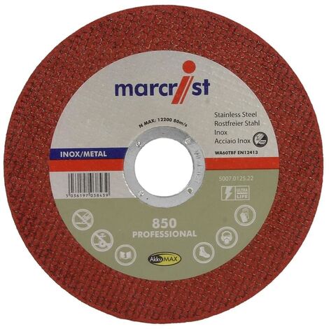Disque à tronçonner 850 ultra fin pour métal et inox Ø115x1,0 mm. Lot de 25