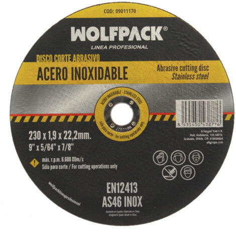 Disque à tronçonner abrasif en acier inoxydable ø 230x ø 22,2 mm épaisseur 1,9 mm disque radial / meuleuse universal avec toutes les meuleuses