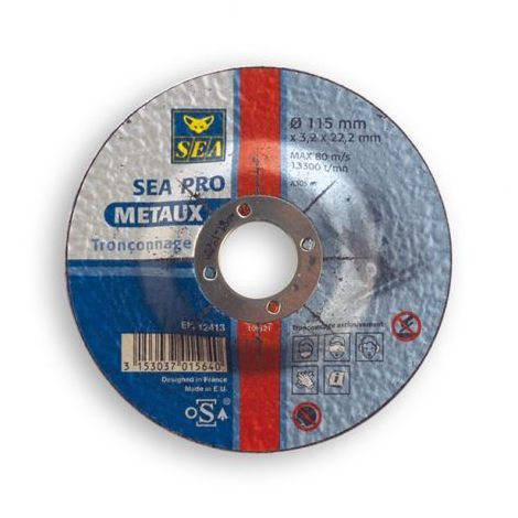 Disque à tronçonner Acier Ø 115x3,2mm SEA