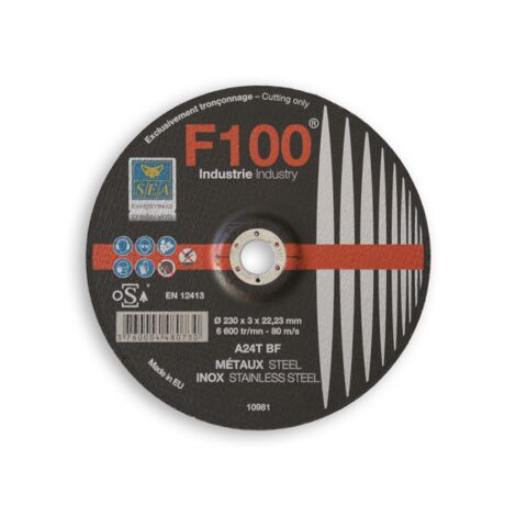 Disque à tronconner acier 230X3X22.23mm F100 MD SEA