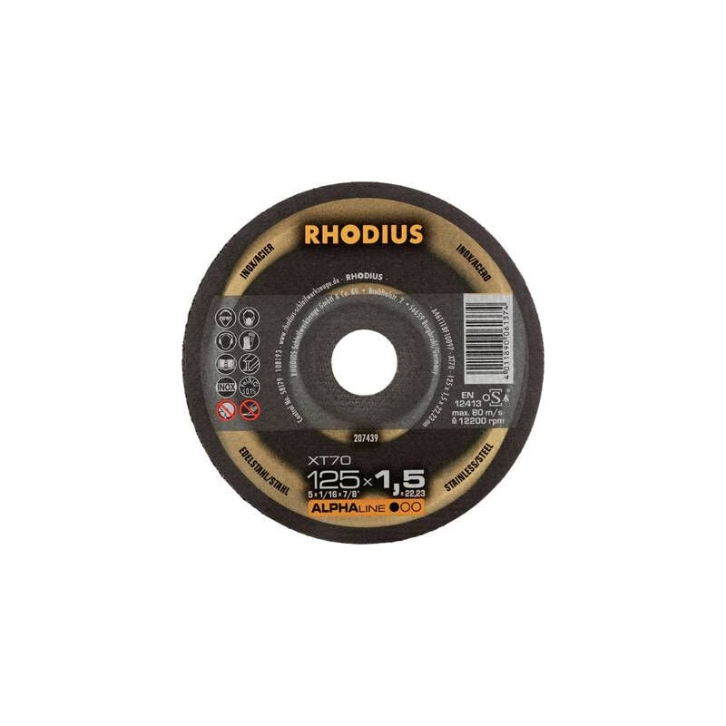 Rhodius Rhodius 207439 Disque À Tronçonner 125 Mm 1 Pc(S) Acier Inoxydable, Acier