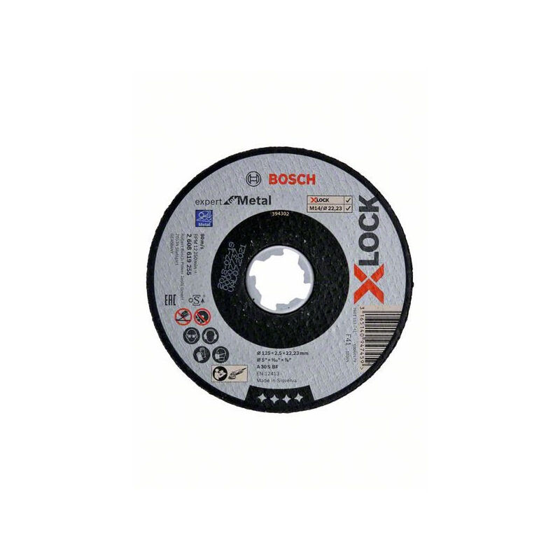 Bosch - Disque Expert X-Lock Metal 125x1.6 plat - 2608619254