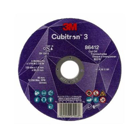 Disque à tronçonner CUBITRON III 125 x 1x 22,23mm - 3M - 86647C3