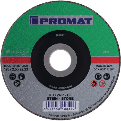 Disque à tronçonner D180x3 mm droit pierre perçage 22,23 mm (Par 25)