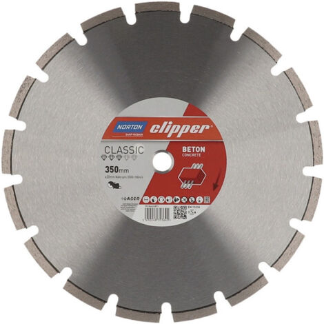 Disque à tronçonner diamant Classic Béton D.400mm Alésage.25,4mm 3,2mm 10mm NORTON
