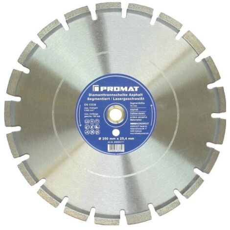 Disque à tronçonner diamant D. 300 mm perçage 25,4 mm soudé au laser 10 mm PROMAT