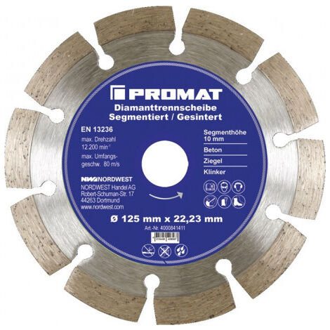 Profitech, Disque à Tronçonner Diamanté 350 x 3,3 x 20 pour Béton et  Asphalte, Soudé au Laser