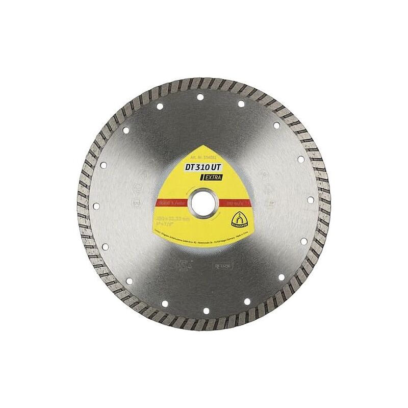 Disque à tronçonner diamant Klingspor dt 310 ut extra 115 x 22,23mm bord fermé