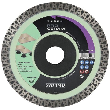 Disque à tronçonner diamant Saint-Martin polyvalent Ø 230 épaisseur 2.4 mm alésage 22.2 mm - SIDAMO