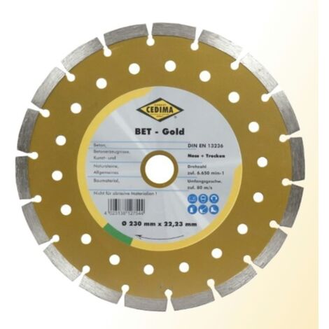 Disque à tronçonner diamanté Cedima Beton Gold 230x22 23 mm