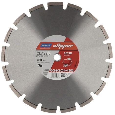 Disque à tronçonner diamanté Classic Beton D.300mm perçage 25,4mm 2,8mm 10mm NORTON