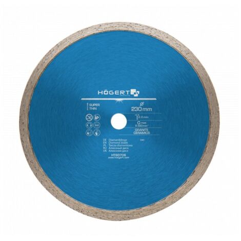 Disque à tronçonner diamanté Hogert HT6D706 230 mm