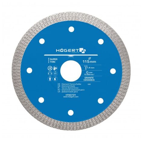 Disque à tronçonner diamanté Hogert HT6D721 115 mm