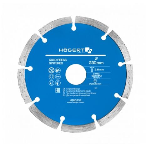 Disque à tronçonner diamanté Hogert HT6D752 230 mm