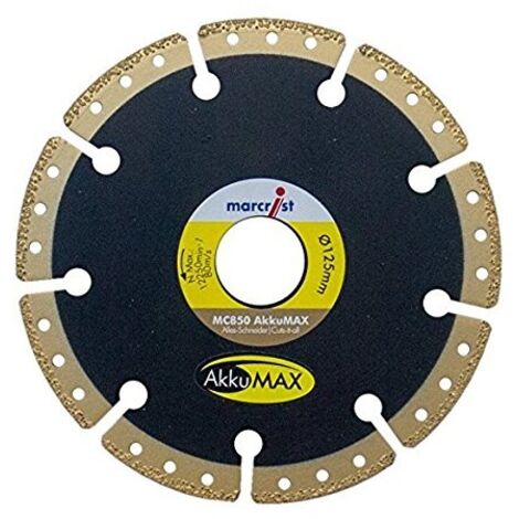 Disque à tronçonner diamanté MC850 AkkuMAX D.125mm Alésage.22,23mm Seg.-H.2,5mm Seg.-S.1,9mm