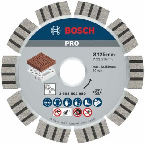 Disque à tronçonner diamanté PRO Abrasive Bosch 125 x 22,23 mm - 2608602680