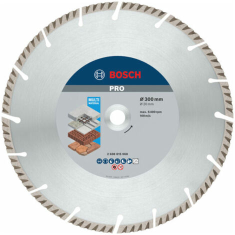 Disque à tronçonner diamanté PRO Multi Material Bosch 300 x 20 mm - 2608615068