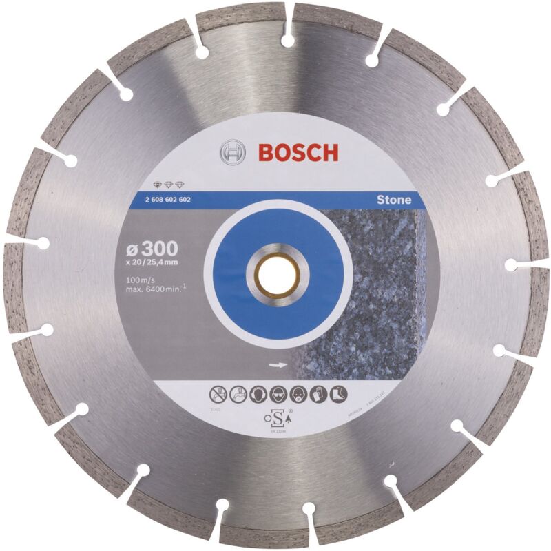 Disque à tronçonner diamanté Standard for Stone Bosch 300 x 20,00+25,40 x 3,1 x 10 mm -2608602602