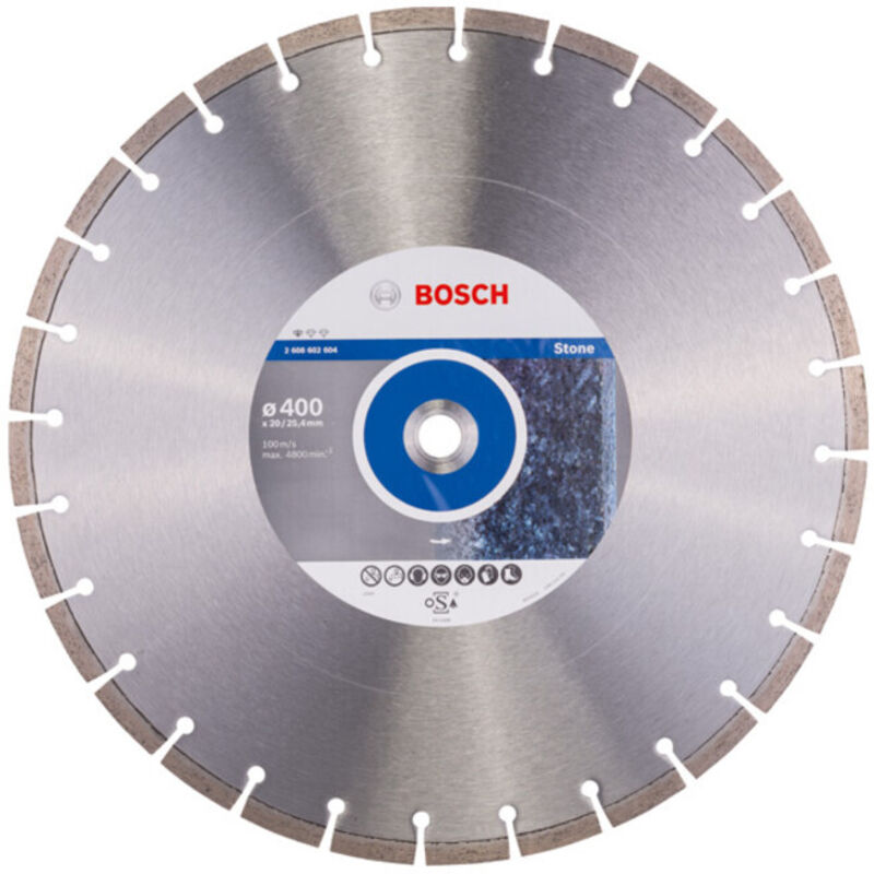 Bosch - Disque à tronçonner diamanté Standard for Stone 400 x 20,00+25,40 x 3,2 x 10 mm -2608602604
